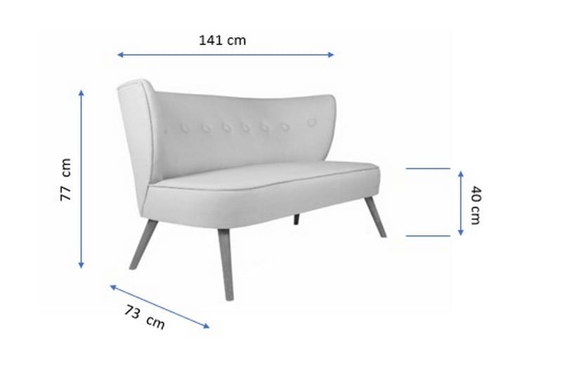 Clivocast 2-Sits Soffa - Lila - 2 sits soffa