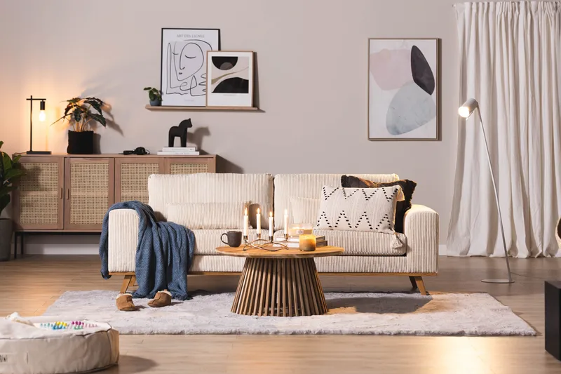 Copenhagen 3-sits Manchestersoffa - Beige - Möbler - Soffa - 3 sits soffa