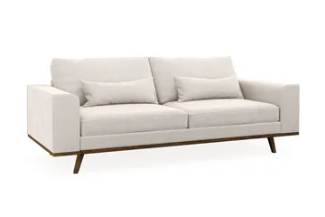 Copenhagen 3-sits Sammetssoffa - Krämvit - Möbler - Soffa - Sammetssoffa