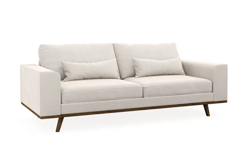 Copenhagen 3-sits Sammetssoffa - Krämvit - Möbler - Soffa - Sammetssoffa