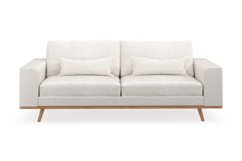Copenhagen 3-sits Soffa i Bouclé - Vit - Möbler - Soffa - 3 sits soffa