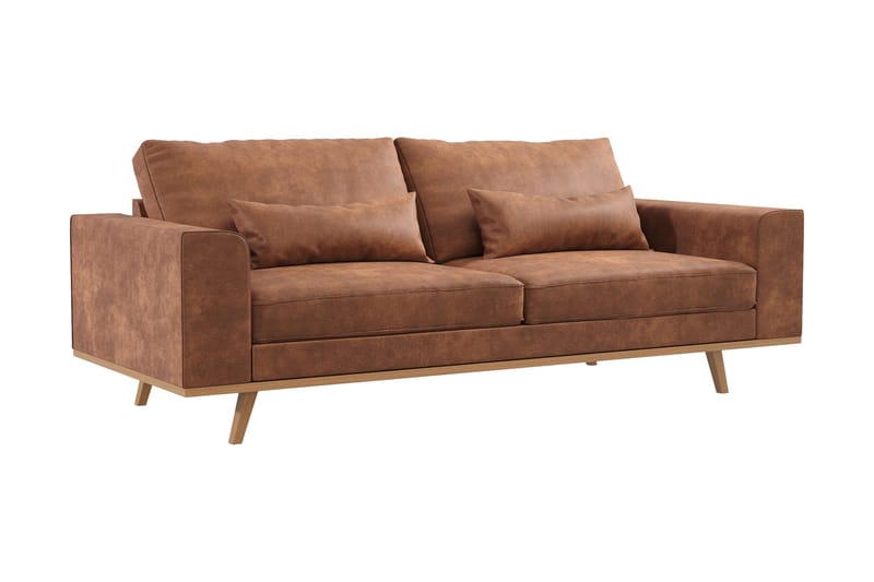 Copenhagen 3-sits Soffa i Konstläder - Brun - Möbler - Soffa - Skinnsoffor