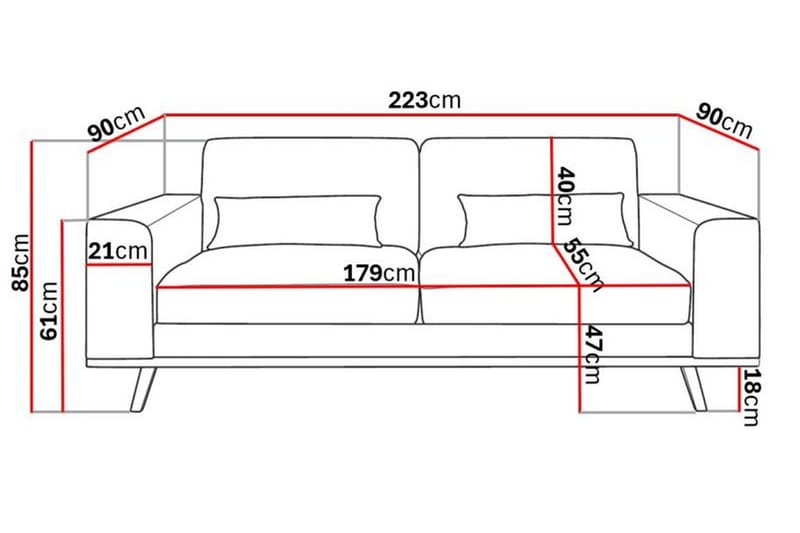 Copenhagen 3-sits Tygsoffa - Beige - Möbler - Soffa - 3 sits soffa