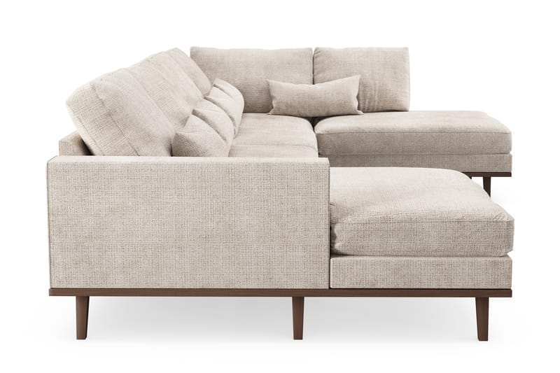 Copenhagen 5-sits Högervänd U-formad Large Soffa med Divan och Schäslong i Chenille - Grå / Beige - Möbler - Soffa - U-soffa