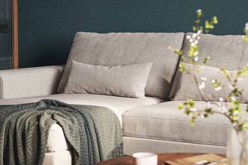 Copenhagen 5-sits Högervänd U-formad Large Soffa med Divan och Schäslong i Chenille - Grå / Beige - Möbler - Soffa - U-soffa