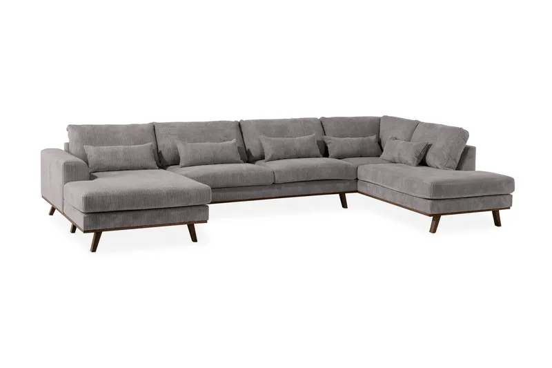 Copenhagen 5-sits Högervänd U-formad Large Soffa med Divan och Schäslong i Manchester - Mörkgrå - Möbler - Soffa - U-soffa