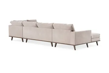 Copenhagen 5-sits Högervänd U-formad Large Soffa med Divan och Schäslong i Sammet - Beige - Möbler - Soffa - U-soffa