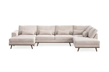 Copenhagen 5-sits Högervänd U-formad Large Soffa med Divan och Schäslong i Sammet
