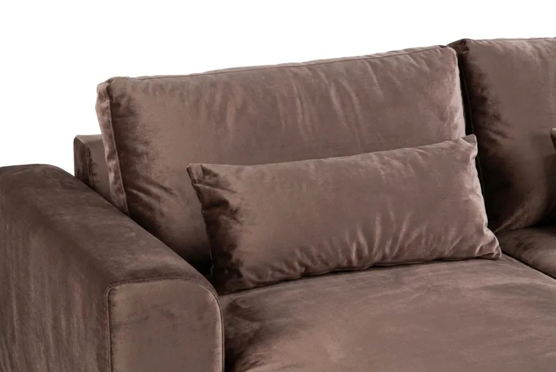 Copenhagen 5-sits Högervänd U-formad Large Soffa med Divan och Schäslong i Sammet - Brun - Möbler - Soffa - U-soffa