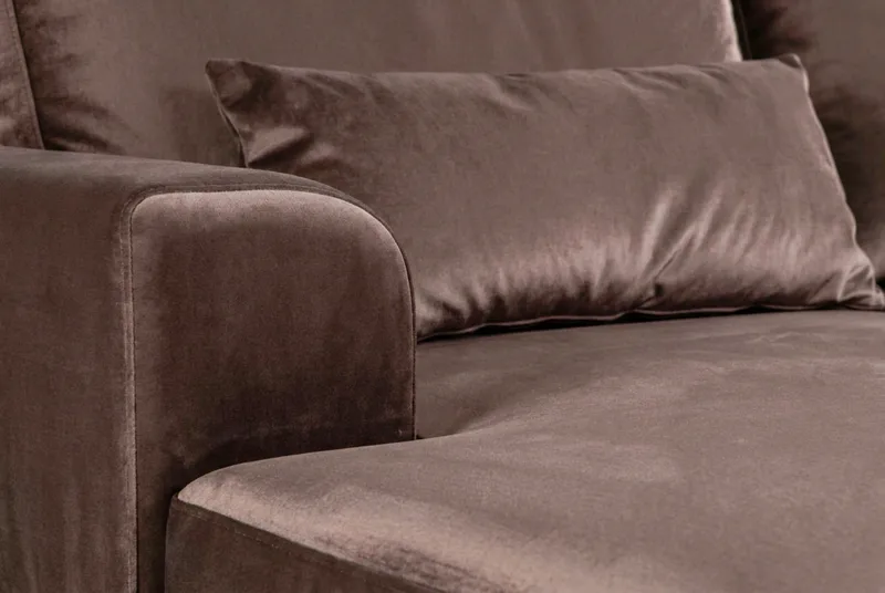 Copenhagen 5-sits Högervänd U-formad Large Soffa med Divan och Schäslong i Sammet - Brun - Möbler - Soffa - U-soffa