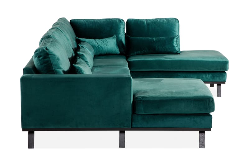Copenhagen 5-sits Högervänd U-formad Soffa med Divan och Schäslong i Sammet - Grön - Möbler - Soffa - Sammetssoffa