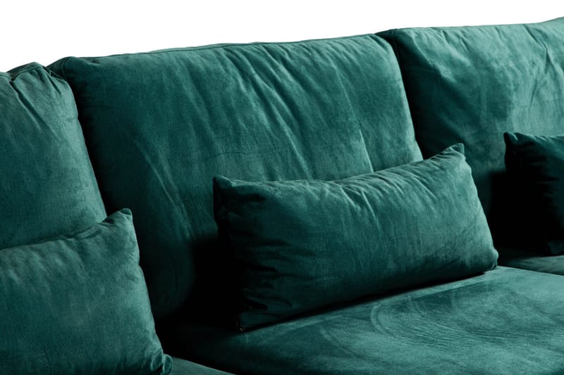 Copenhagen 5-sits Högervänd U-formad Soffa med Divan och Schäslong i Sammet - Grön - Möbler - Soffa - Sammetssoffa