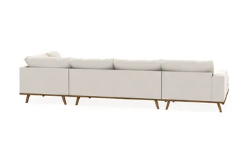 Copenhagen 5-sits Högervänd U-formad Soffa med Divan och Schäslong i Sammet - Krämvit - Möbler - Soffa - U-soffa
