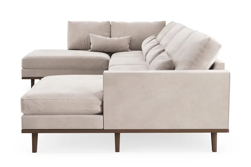 Copenhagen 5-sits Vänstervänd U-formad Large Soffa med Divan och Schäslong i Sammet - Beige - Möbler - Soffa - U-soffa
