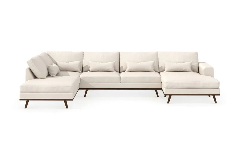 Copenhagen 5-sits Vänstervänd U-formad Large Soffa med Divan och Schäslong i Tyg - Beige - Möbler - Soffa - U-soffa