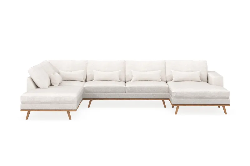 Copenhagen 5-sits Vänstervänd U-formad Soffa med Divan och Schäslong i Bouclé, Vit