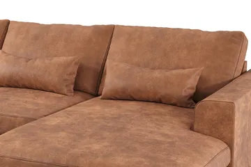 Copenhagen 5-sits Vänstervänd U-formad Soffa med Divan och Schäslong i Konstläder - Brun - Möbler - Soffa - Skinnsoffor