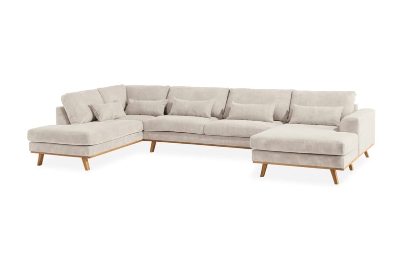 Copenhagen 5-sits Vänstervänd U-formad Soffa med Divan och Schäslong i Manchester - Beige - Möbler - Soffa - U-soffa