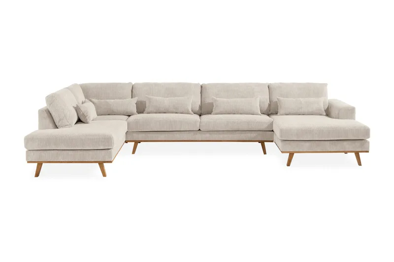 Copenhagen 5-sits Vänstervänd U-formad Soffa med Divan och Schäslong i Manchester, Beige