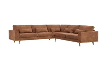 Copenhagen 6-sits L-formad Hörnsoffa i Konstläder - Brun - Möbler - Soffa - Hörnsoffa