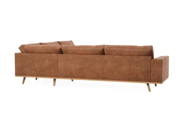 Copenhagen 6-sits L-formad Hörnsoffa i Konstläder - Brun - Möbler - Soffa - Hörnsoffa