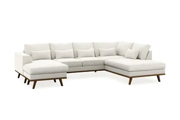 Copenhagen Compact 4-sits Högervänd U-formad Large Soffa med Divan och Schäslong i Tyg - Ljusgrå - Möbler - Soffa - U-soffa
