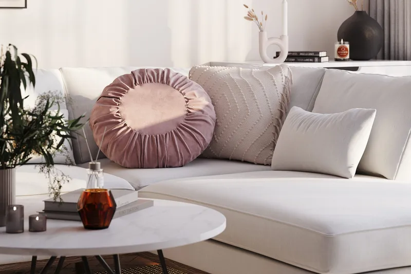 Copenhagen Compact 4-sits Högervänd U-formad Large Soffa med Divan och Schäslong i Tyg - Ljusgrå - Möbler - Soffa - U-soffa