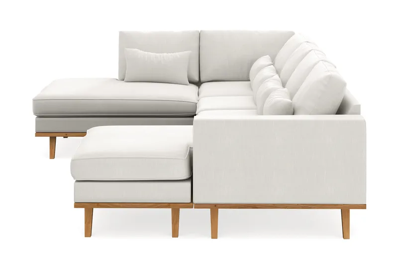 Copenhagen Compact 4-sits Vänstervänd U-formad Soffa med Divan och Schäslong i Tyg - Ljusgrå - Möbler - Soffa - U-soffa