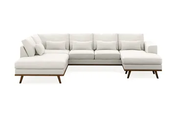 Copenhagen Compact 4-sits Vänstervänd U-formad Soffa med Divan och Schäslong i Tyg - Ljusgrå - Möbler - Soffa - U-soffa