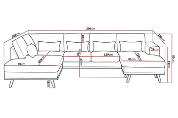 Copenhagen Compact 4-sits Vänstervänd U-formad Soffa med Divan och Schäslong i Tyg - Ljusgrå - Möbler - Soffa - U-soffa