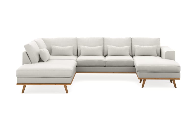 Copenhagen Compact 4-sits Vänstervänd U-formad Soffa med Divan och Schäslong i Tyg - Ljusgrå - Möbler - Soffa - U-soffa