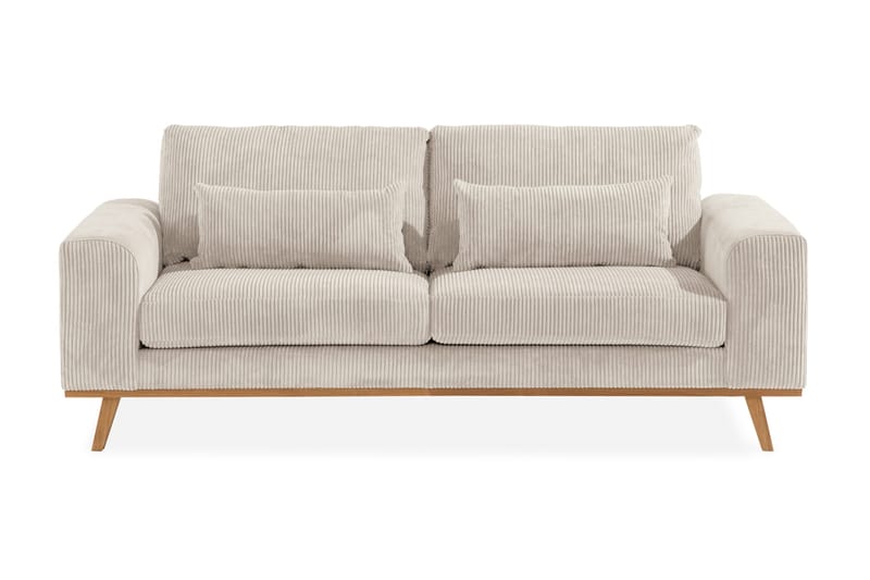 Copenhagen Soffgrupp 3-sits + 2-sits Soffa + Fåtölj + Fotpall i Manchester - Beige - Möbler - Soffa - Soffgrupp