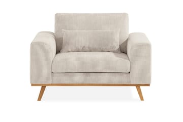 Copenhagen Soffgrupp 3-sits + 2-sits Soffa + Fåtölj + Fotpall i Manchester - Beige - Möbler - Soffa - Soffgrupp