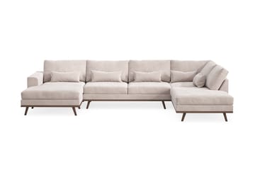 Copenhagen Stor U Soffa Sammet med Divan och Schäslong Höger