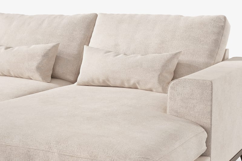 Copenhagen Stor U Soffa Sammet med Divan och Schäslong Vänster - Beige - Möbler - Soffa - U-soffa