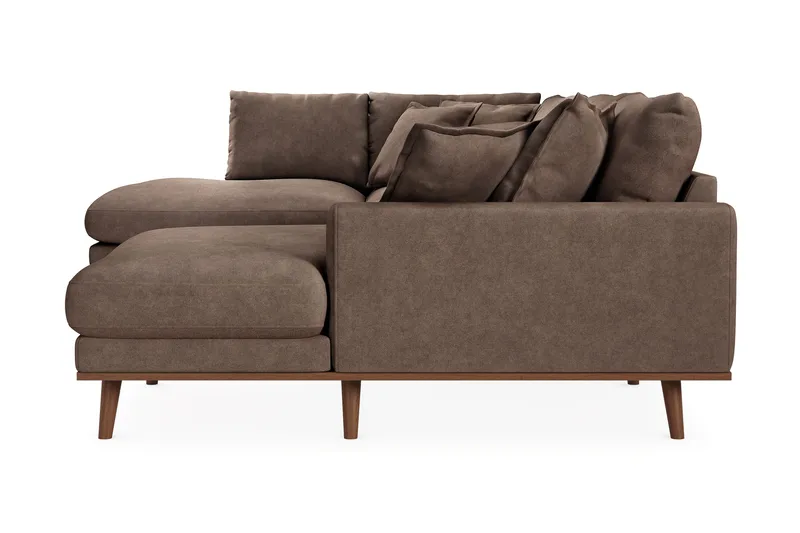 Copenhagen Premium 5-sits Vänstervänd U-formad Djup Soffa med Divan och Schäslong i Tyg - Mörkbrun - Möbler - Soffa - U-soffa