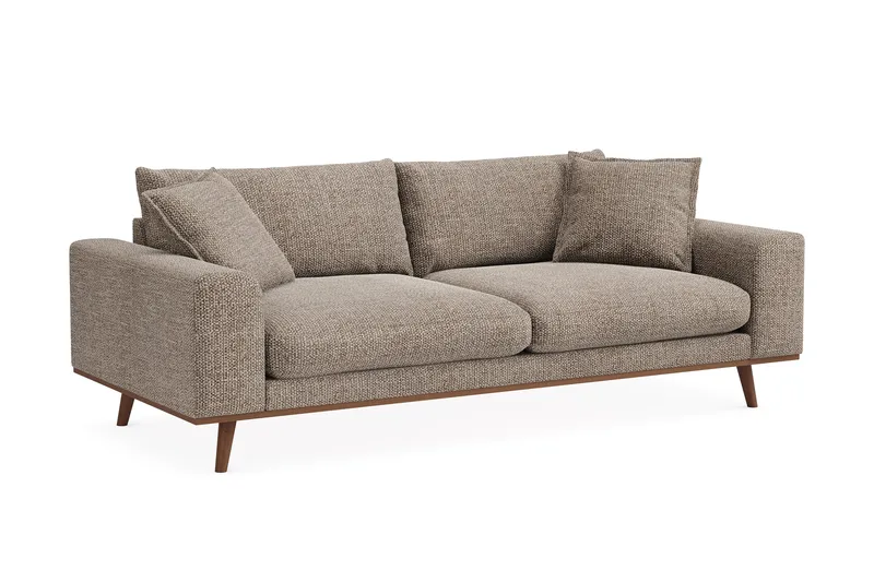 Copenhagen Premium Djup 3-sits Soffa i Chenille - Brun - Möbler - Soffa - 3 sits soffa