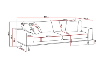 Copenhagen Premium Djup 4-sits Soffa i Chenille - Beige - Möbler - Soffa - 4 sits soffa
