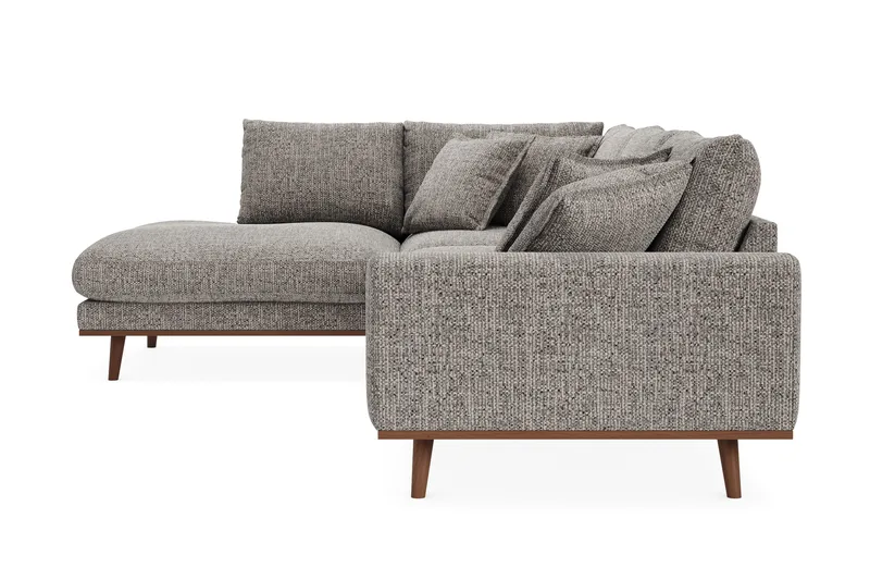 Copenhagen Premium 4-sits Vänstervänd L-formad Djup Schäslongsoffa i Chenille - Grå - Möbler - Soffa - Divansoffor & schäslongsoffa