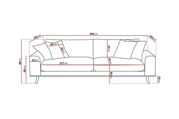 Copenhagen Premium Djup 4-sits Soffa i Chenille - Beige - Möbler - Soffa - 4 sits soffa