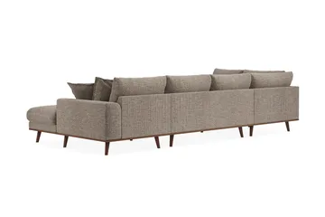 Copenhagen Premium 5-sits Vänstervänd U-formad Djup Soffa med Divan och Schäslong i Chenille - Brun - Möbler - Soffa - U-soffa