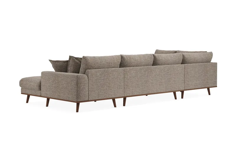 Copenhagen Premium 5-sits Vänstervänd U-formad Djup Soffa med Divan och Schäslong i Chenille - Brun - Möbler - Soffa - U-soffa