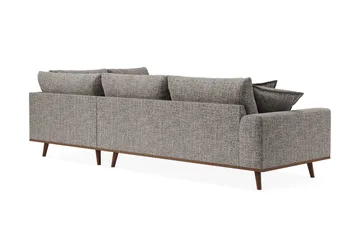 Copenhagen Premium 4-sits Högervänd L-formad Djup Schäslongsoffa i Chenille - Grå - Möbler - Soffa - Divansoffor & schäslongsoffa