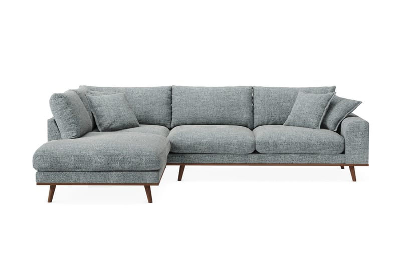 Copenhagen Premium 4-sits Vänstervänd L-formad Djup Schäslongsoffa i Chenille - Grå/Blå - Möbler - Soffa - Divansoffor & schäslongsoffa