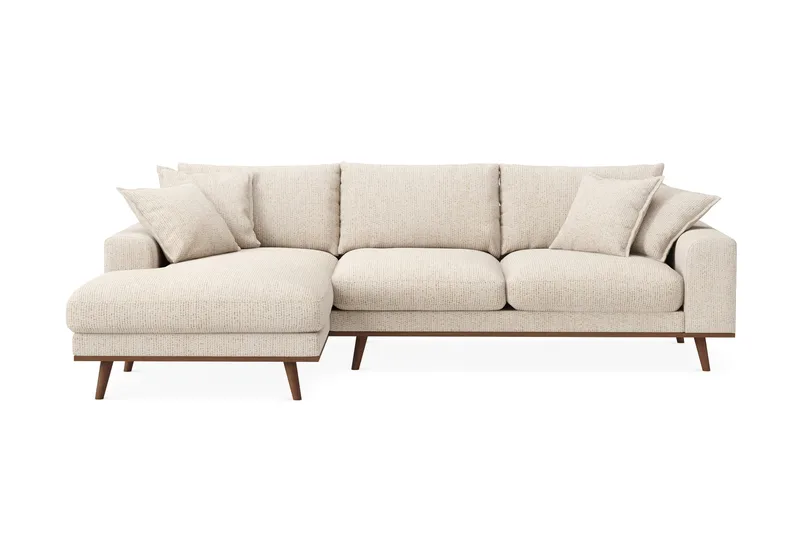 Copenhagen Premium 4-sits Vänstervänd L-formad Djup Divansoffa i Chenille, Beige