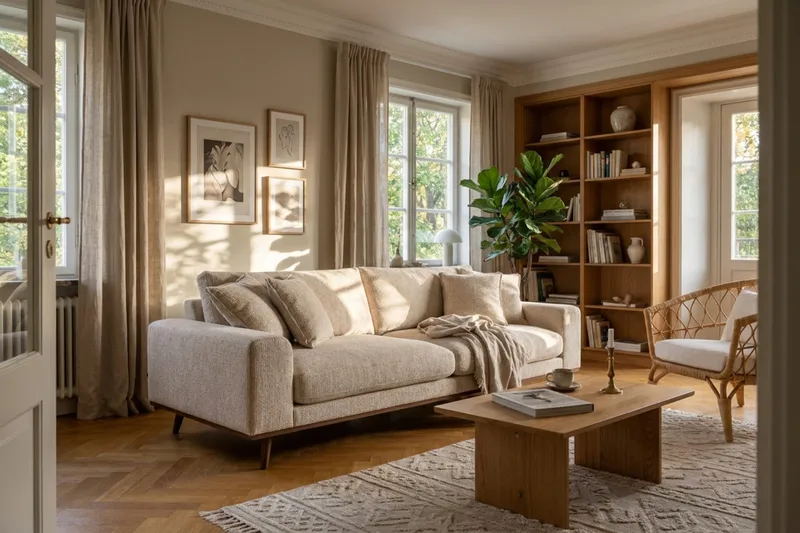 Copenhagen Premium Djup 4-sits Soffa i Chenille - Beige - Möbler - Soffa - 4 sits soffa