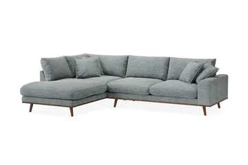 Copenhagen Premium 4-sits Vänstervänd L-formad Djup Schäslongsoffa i Chenille - Grå/Blå - Möbler - Soffa - Divansoffor & schäslongsoffa
