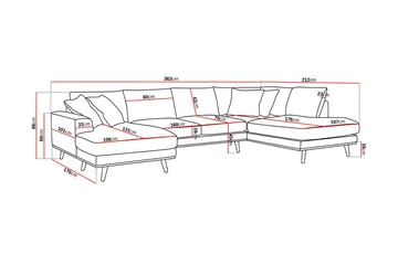Copenhagen Premium 5-sits Högervänd U-formad Djup Soffa med Divan och Schäslong i Tyg - Ljusbrun - Möbler - Soffa - U-soffa