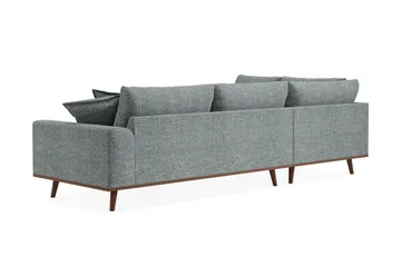 Copenhagen Premium 4-sits Vänstervänd L-formad Djup Schäslongsoffa i Chenille - Grå/Blå - Möbler - Soffa - Divansoffor & schäslongsoffa