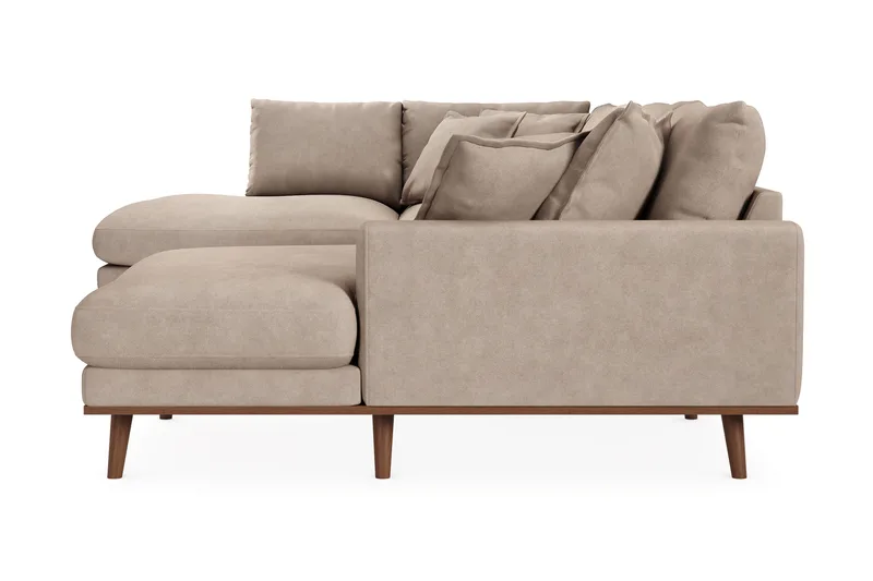 Copenhagen Premium 5-sits Vänstervänd U-formad Djup Soffa med Divan och Schäslong i Tyg - Ljusbrun - Möbler - Soffa - U-soffa